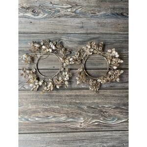 2 CANDLE Rings Leaves Petals Glitter 3.5 inch L100586